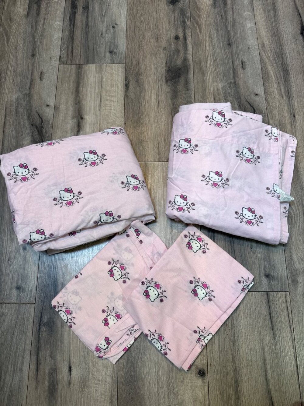 Hello Kitty 2006 Full/ Double Sanrio "Bonjour Paris" Pink Cotton Blend Sheet Set